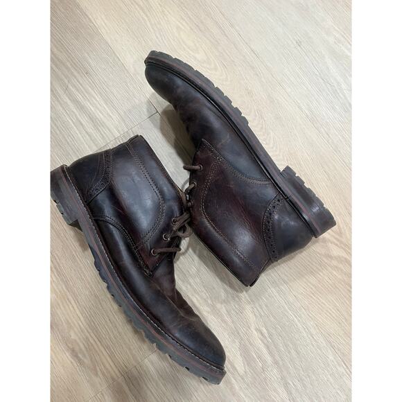 Men's-Florsheim-11875-Designer-Fenway‎ Chukka-Brown-Leather-Shoes-Boots-11 M - Picture 3 of 5